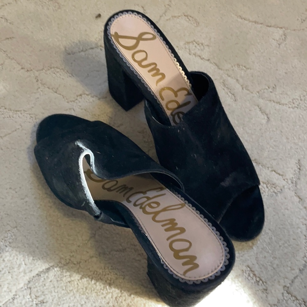 Sam Edelman blank Suede peep toe heel